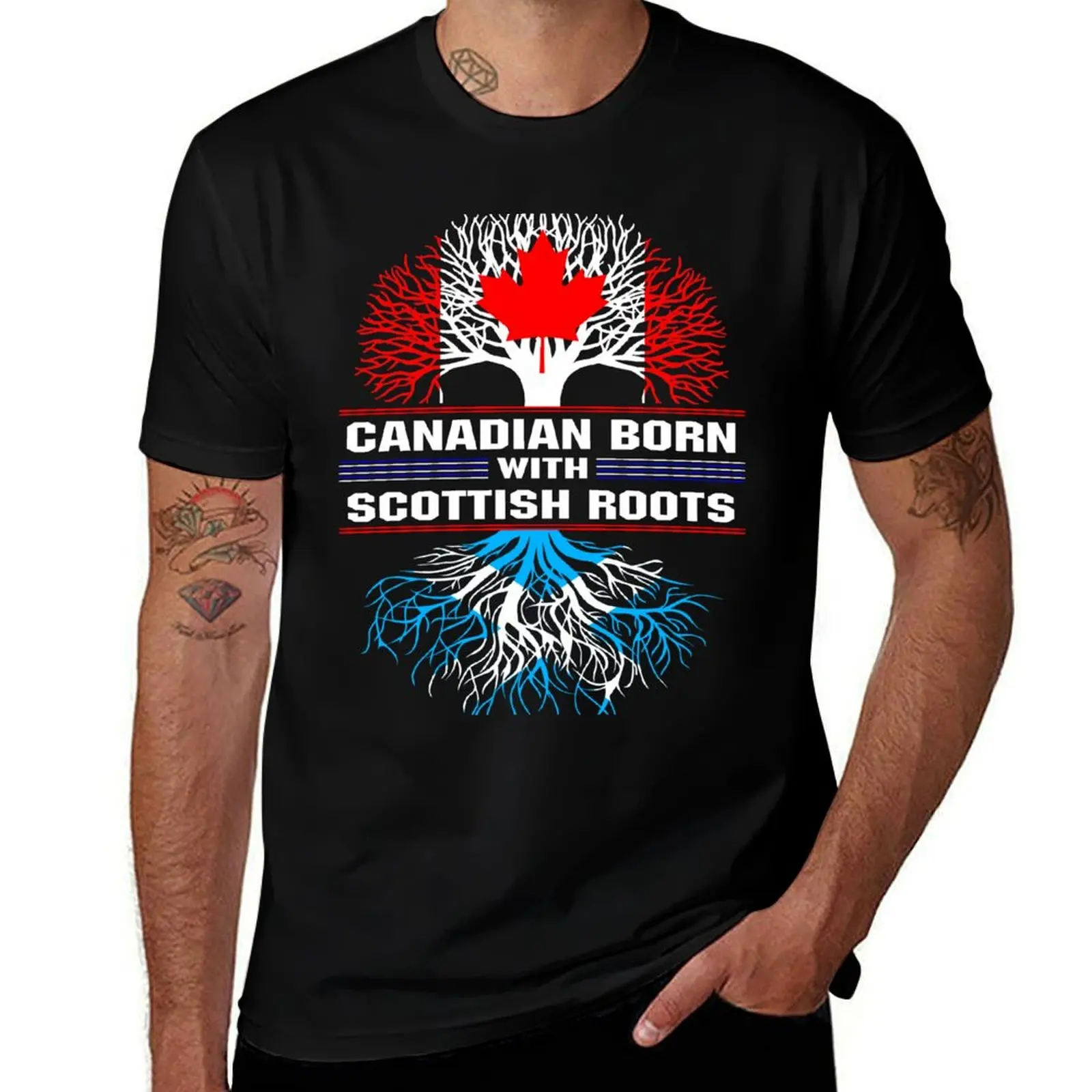 

Canadian Born with Scottish Roots T-Shirt man t shirts for men t shirts with prints man t shirt summer T-Shirt