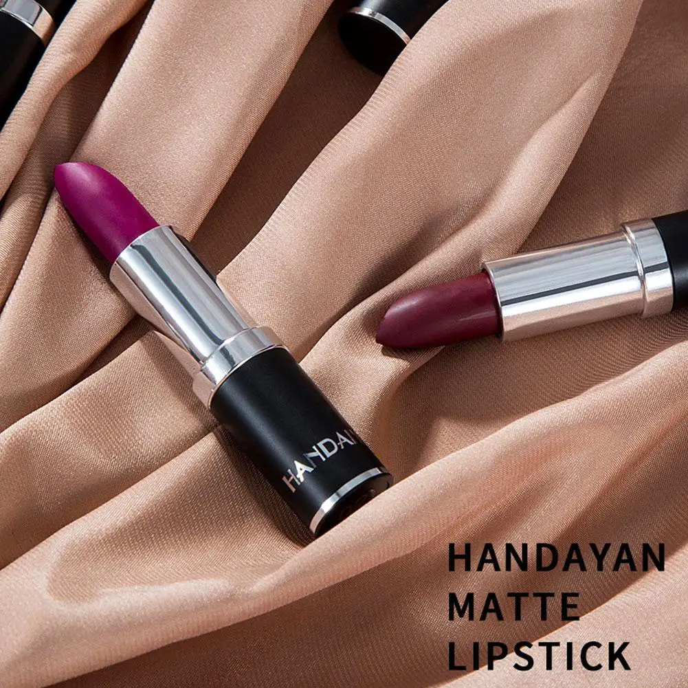 Handaiyan Matte Lipstick Waterproof Moisturize Velvet Makeup Sexy Fashion Women's Hot Selling Lipstick Popular Color Gloss C5u6