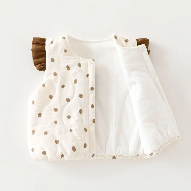 Herbst- und Winter-Babyweste mit Baumwollisolierung, ärmelloses Oberteil für Babymädchen im Alter von 0-3 Jahren, Oberbekleidung für Babymädchen. – Detail 10