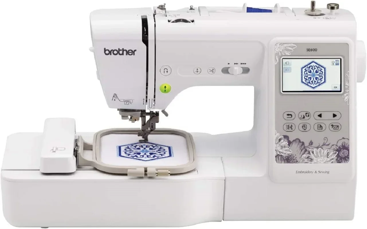 Descuento de verano del 50%Máquina de coser y bordar Brother SE600, 80 diseños, 103 puntadas integradas