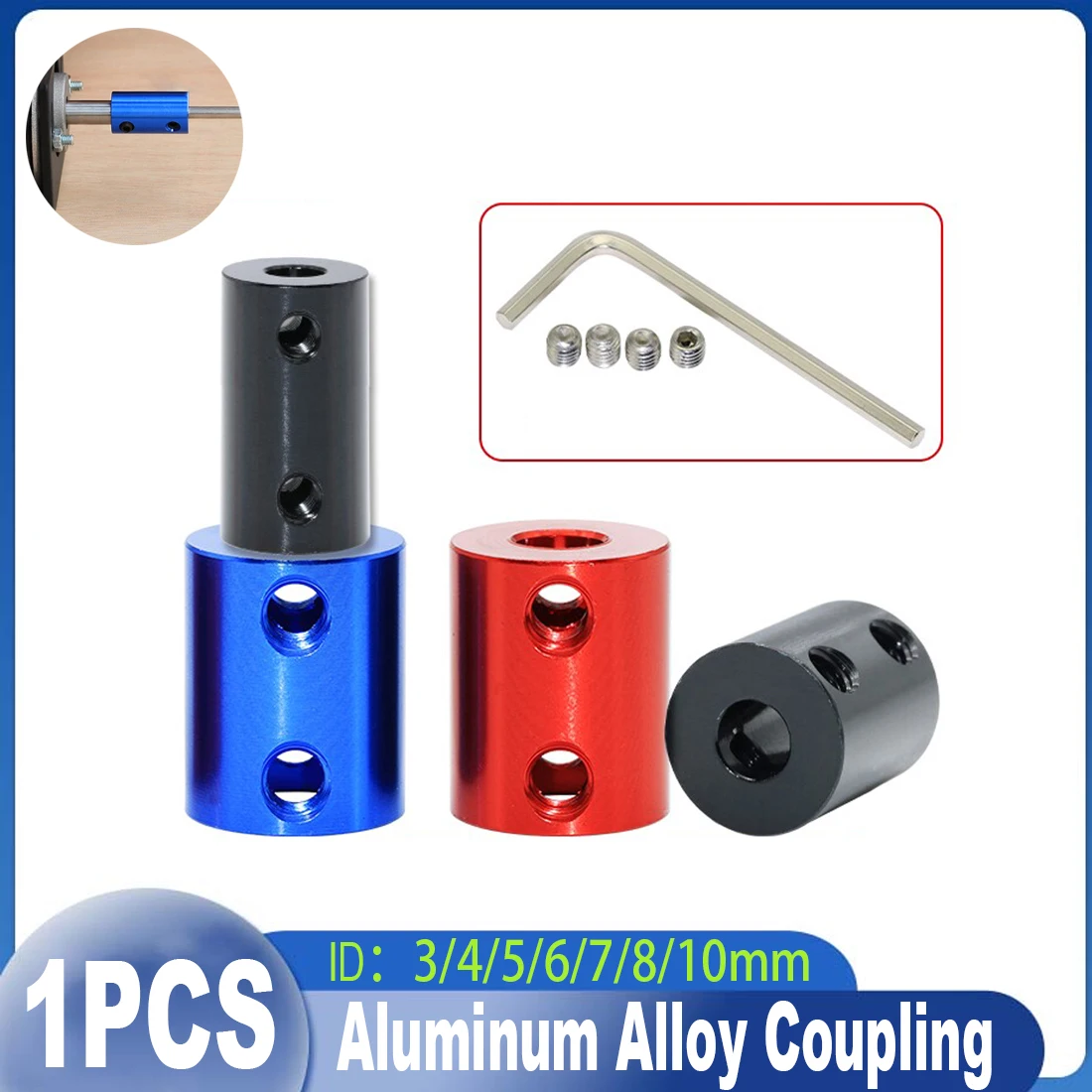 1PCS Aluminum Coupling Bore 2mm ~ 10mm Rigid Coupling Motor Connector 3D Printers Parts Shaft For Stepper Motor Accessories