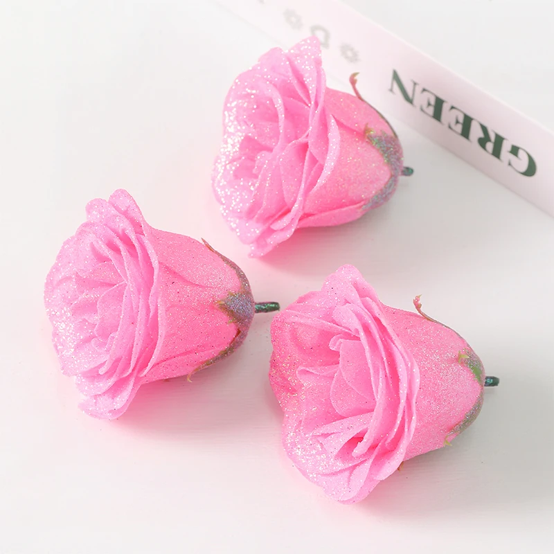 6/12 Stück Kristallrose, künstliche Blumen, 7 cm, gefälschter Blumenkopf für Heimdekoration, Hochzeit, Hochzeit, Dekoration, DIY, Handwerk, Geschenk, Zubehör – Detail 11