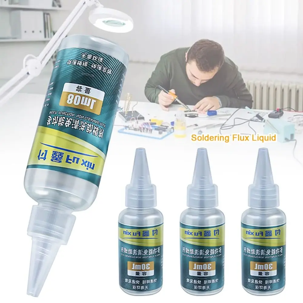 30ml 80ml Stainless Steel Flux Battery Electrode Soldering Quick Repair Clean Free Soldering Flux Strong Solder Flux