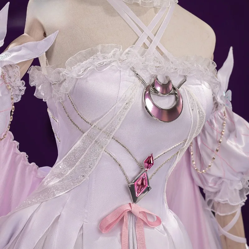 Genshin Impact Columbina Cosplay Costume Damselette Dress Headscarf Wig Suit for Women Halloween Anime Party Roleplay Outfit