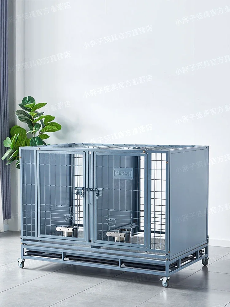 Dog cage Medium and large dog kennel Outdoor indoor kennel Pet breeding Isolation folding child and mother iron cage