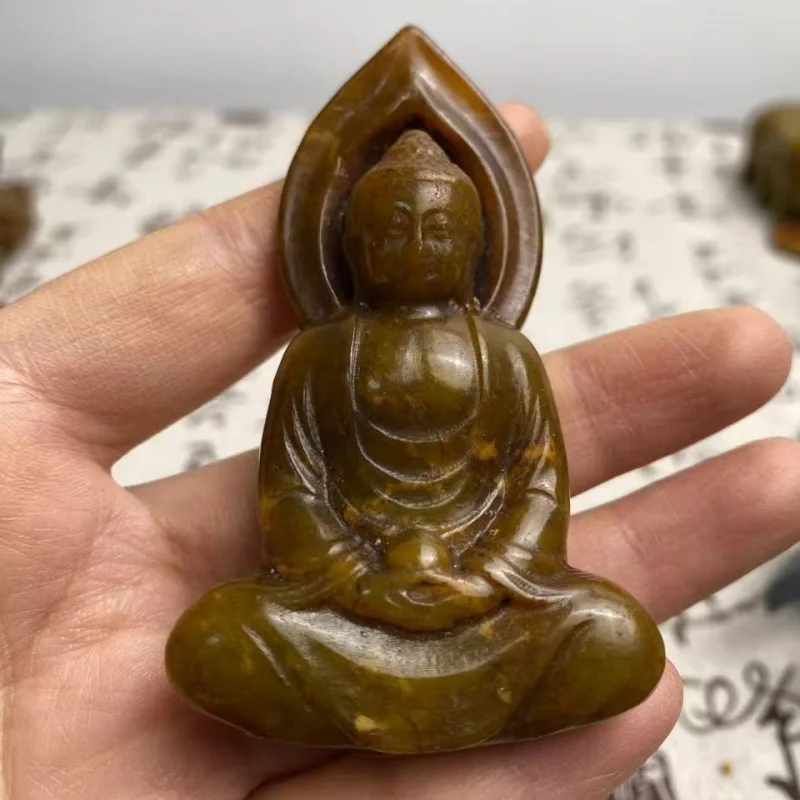 Natural And Authentic Xiuyu Jade Guardian God 12 Zodiac Signs Three-Dimensional Double-Sided Handmade Pendant With Antique Finis