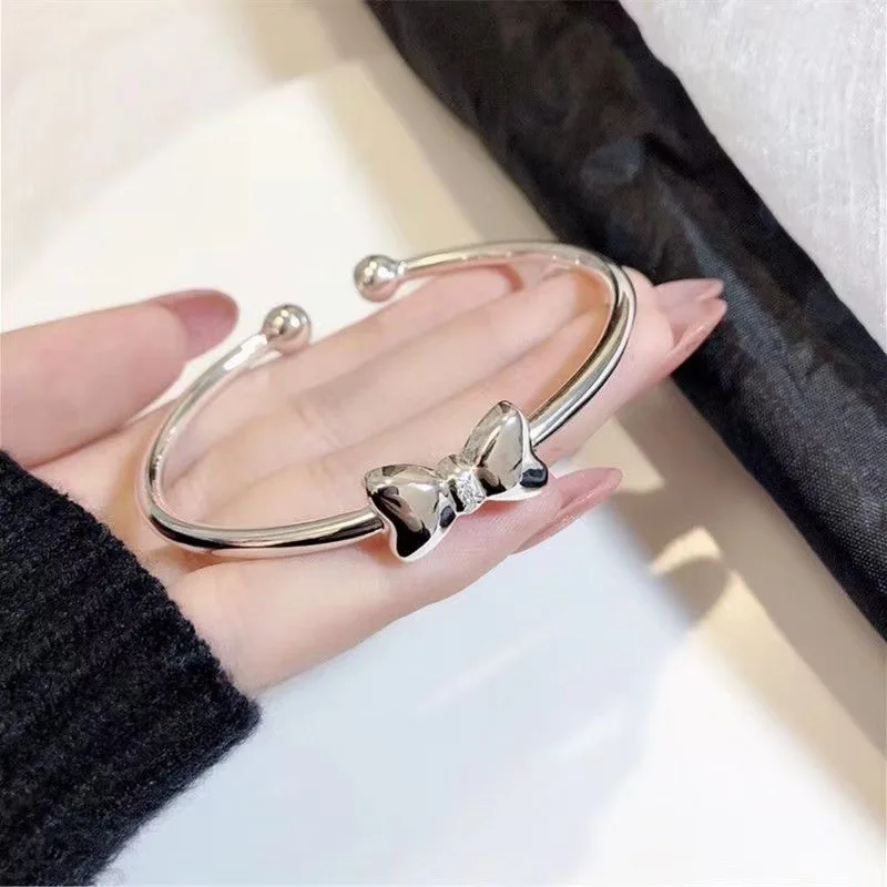 Trendy Love Heart Charms Bracelets Bangles for Women Bow Triangle Infinity Leaf Arrow Twist Round Bangle Open Adjustable Jewelry