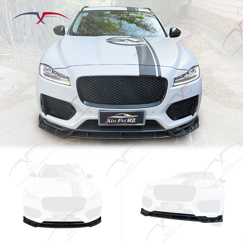 Suitable for  F-PACE 2016-2020 front bumper, front bumper, front lip body parts, carbon fiber exterior decoration