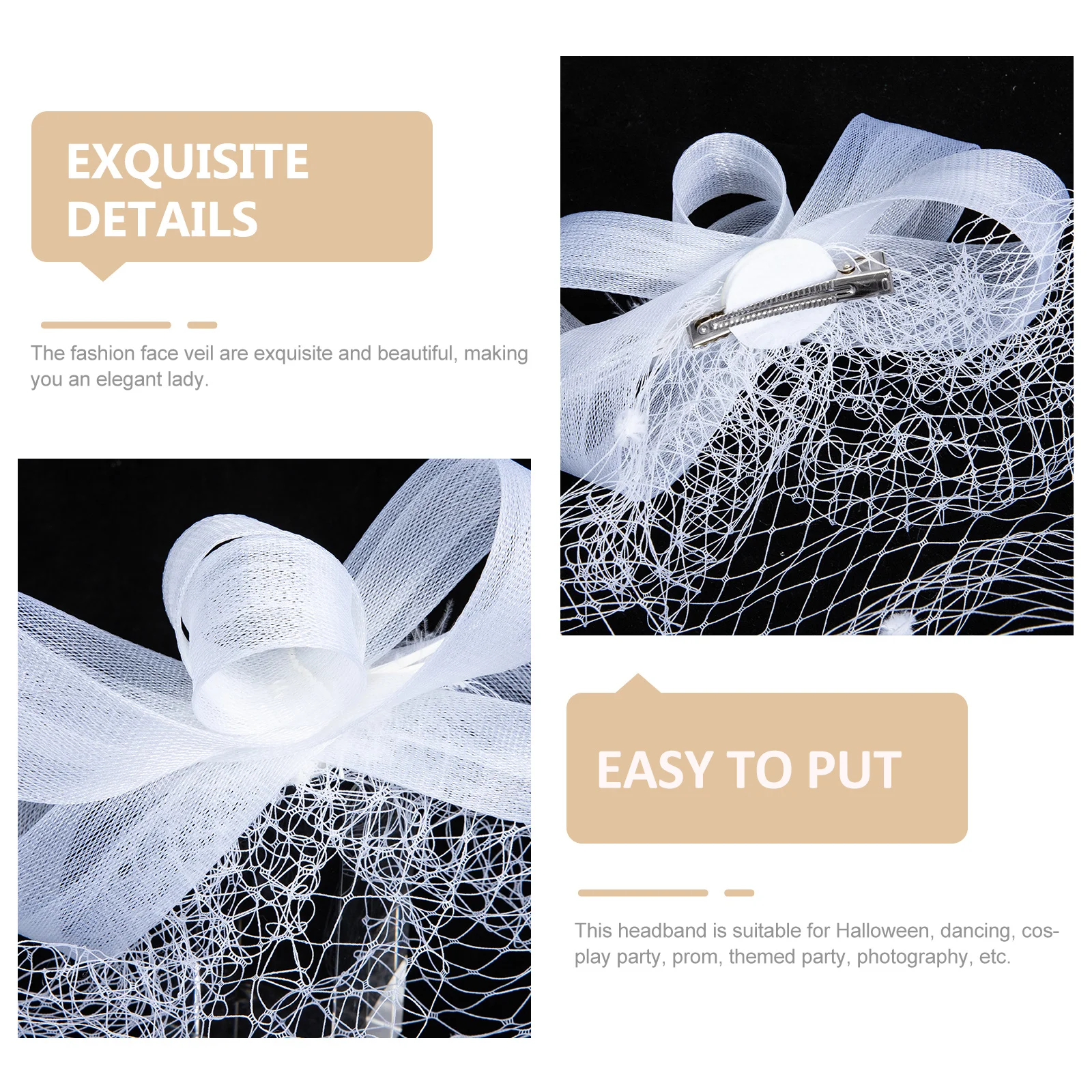 شبكة وجه الحجاب أنيقة خوذة الرجعية الزفاف الزفاف حفلة موسيقية غطاء الرأس ل تأثيري هالوين حفلة تنكرية الرقص الشعر #6