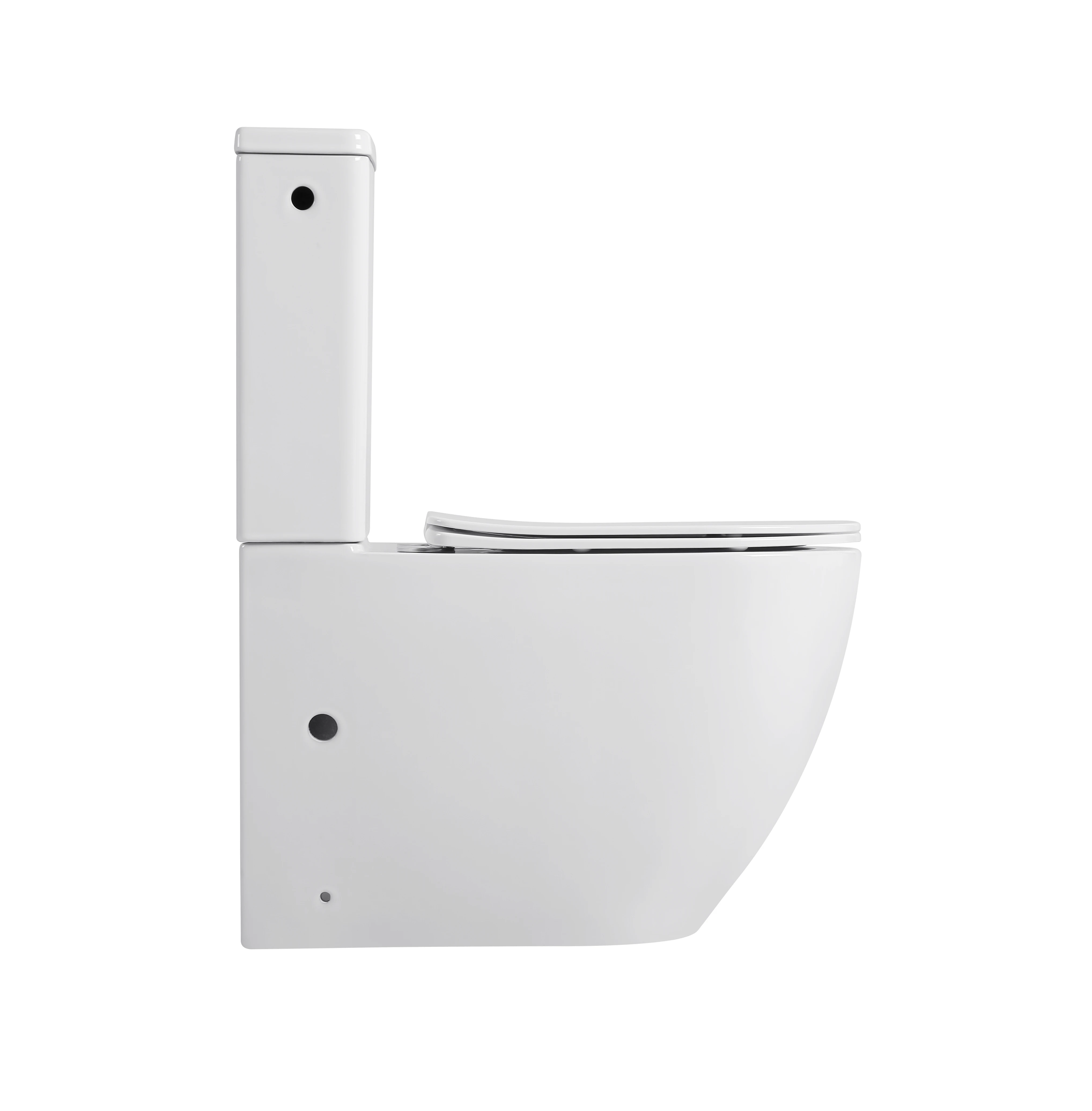 Single-Hole Two-Piece Ceramic Toilet Set with Bidet Function, P-trap Drainage, Suitable for Hotels and Hospitals