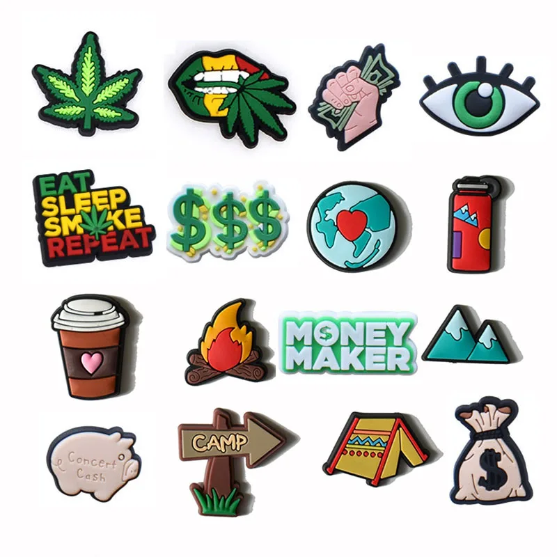 Weed Shoe Charms for Crocs Accessories Men Clogs Pins Women Badges Boy Girls Jeans Kids Decorations Buckle Shoes Accessories