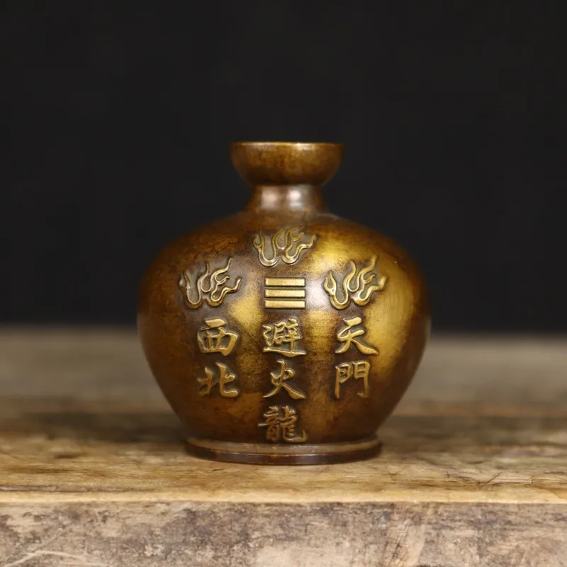 fire-repellent dragon , all-copper , brass bottle ornament for dry element in northwest corner of the