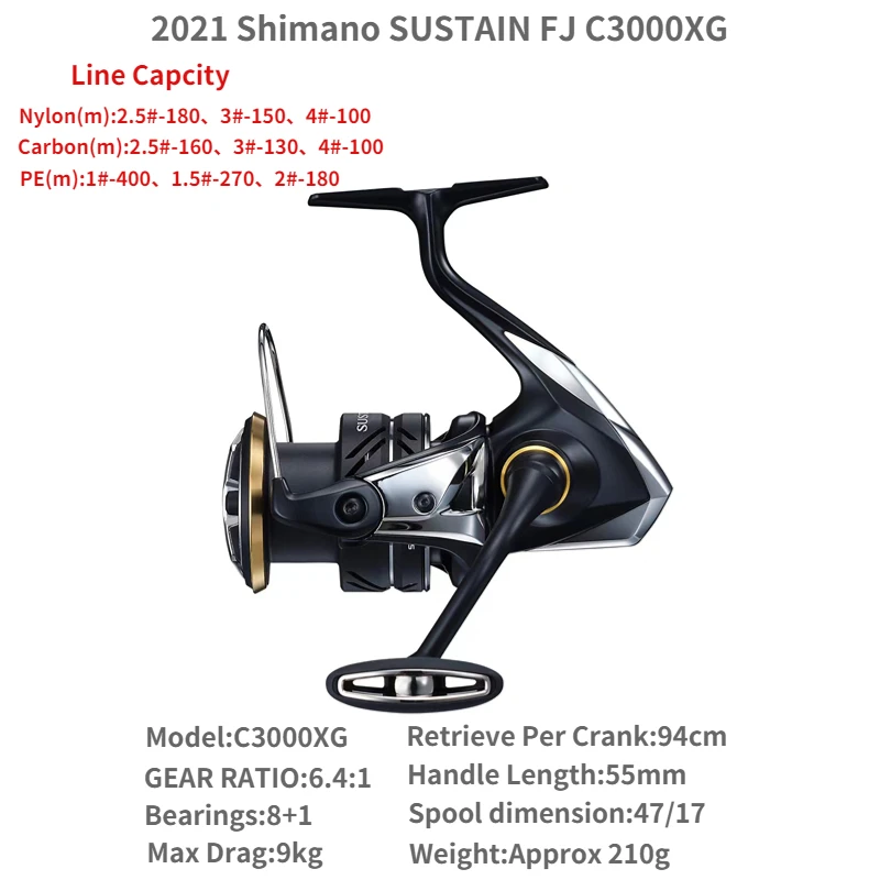 2021 SHIMANO SUSTAIN FJ 2500 2500HG C3000 C3000HG C3000XG 4000