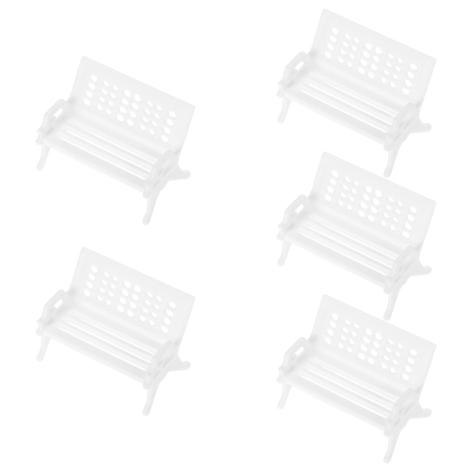 

5 pcs Chairs Plastic Miniature Realistic Design Lightweight For Dollhouse Office Ornament Tabletop Decoration