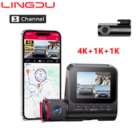3 Channel Dash Cam Car DVR 4K+1080P*2 Front and Rear Insided Car Camera with WiFi GPS Voice Control Video Recorder Parking Monit
