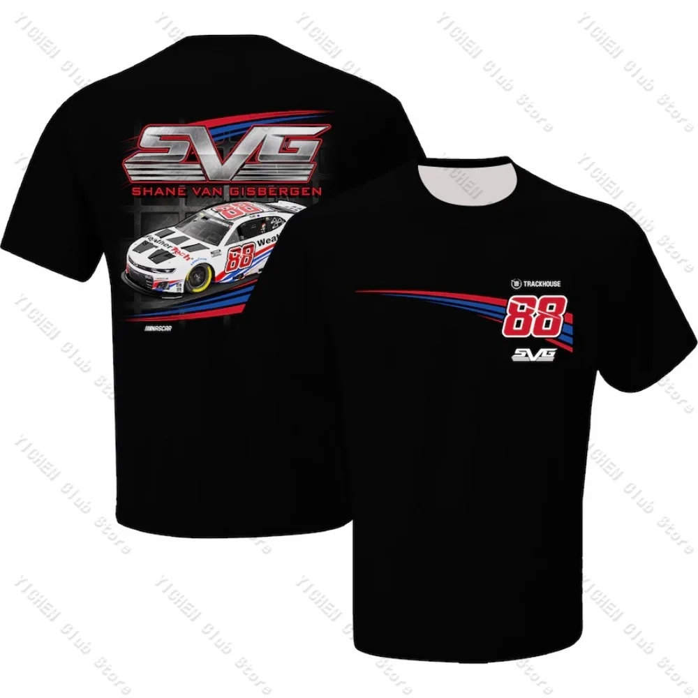 Motorcycle Shane Van Gisbergen Checkered Flag Sports Black Weath Men's T-Shirt Street Loose Casual Versatile Men's T-Shirt