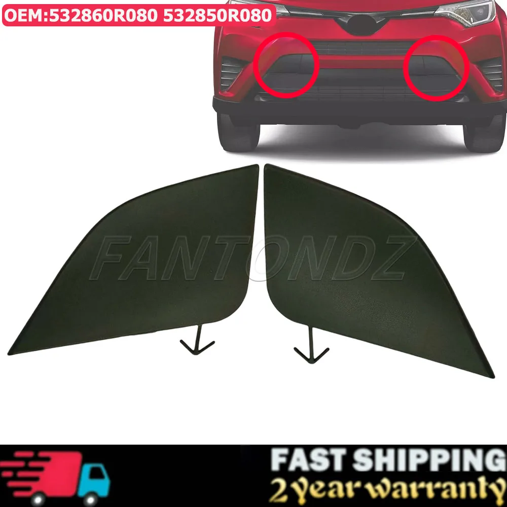 1Pair Front Bumper Tow Hook Cover Cap Towing Eye For Toyota RAV4 2016 2017 2018 532860R080 532850R080 53285-0R080 53286-0R080