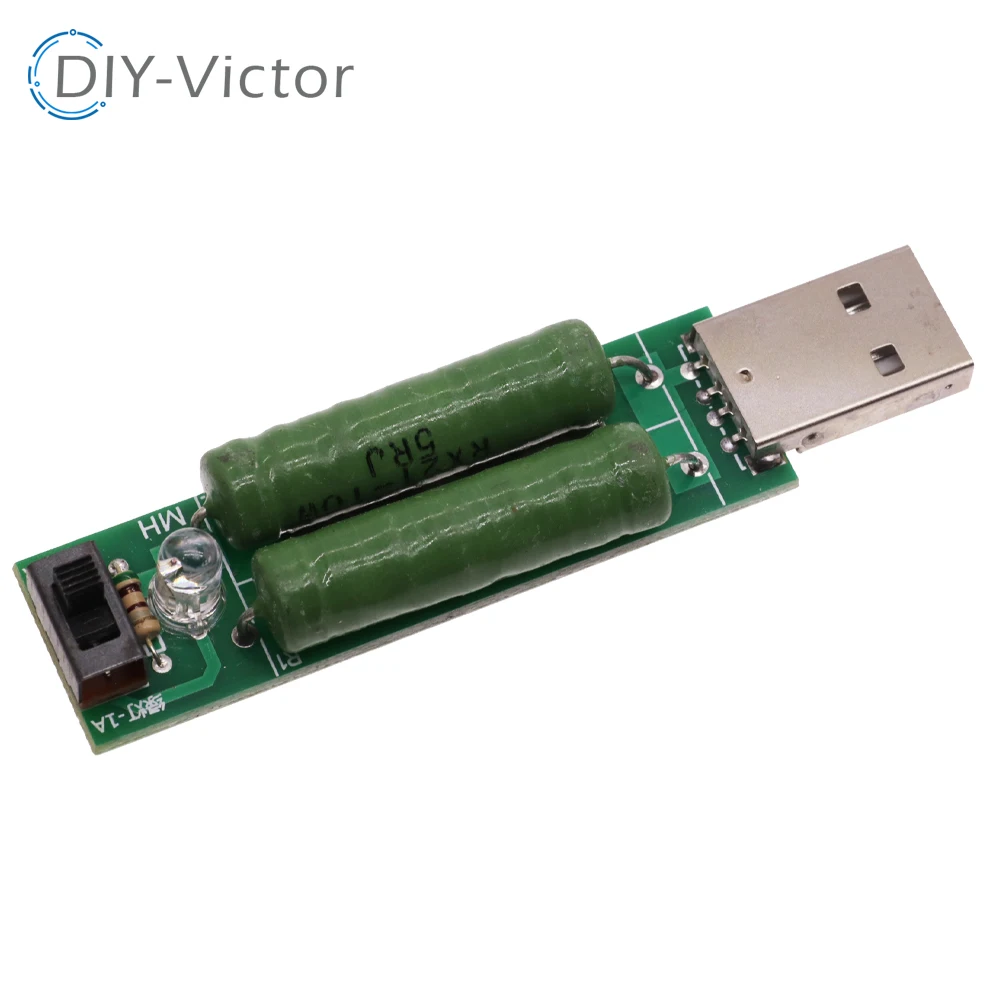 USB resistor dc electronic load With switch adjustable 3 current 5V1A/2A/3A battery capacity voltage discharge resistance tester