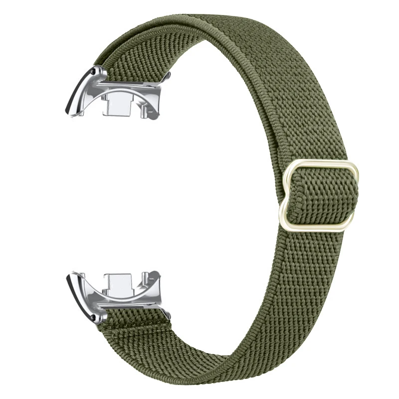 Nova pulseira de náilon elástica para xiaomi mi band 10 9 8 mulheres homens tecido pulseira de relógio loop para xiaomi banda inteligente 8 9 10