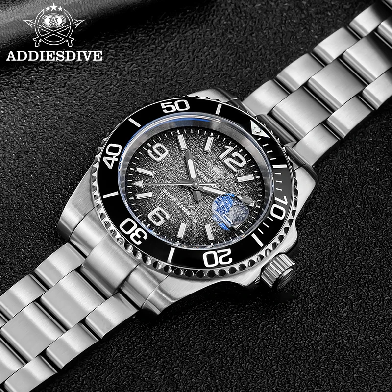 ADDIESDIVE Jam Tangan Pria Baru AD2513 Relogio Masculino Jam Tangan Kuarsa Baja Tahan Karat Jam Tangan Pria Bercahaya Bezel Dapat Diputar
