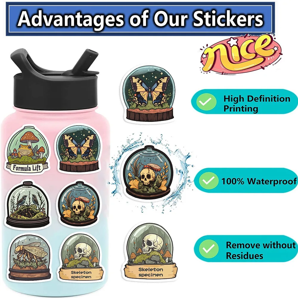 50 ชิ้นการ์ตูน Mystery ขวด, Biological Graffiti สติกเกอร์กีตาร์โน้ตบุ๊คกระเป๋าเดินทาง DIY ขวดน้ําตกแต่งสติกเกอร์กันน้ํา