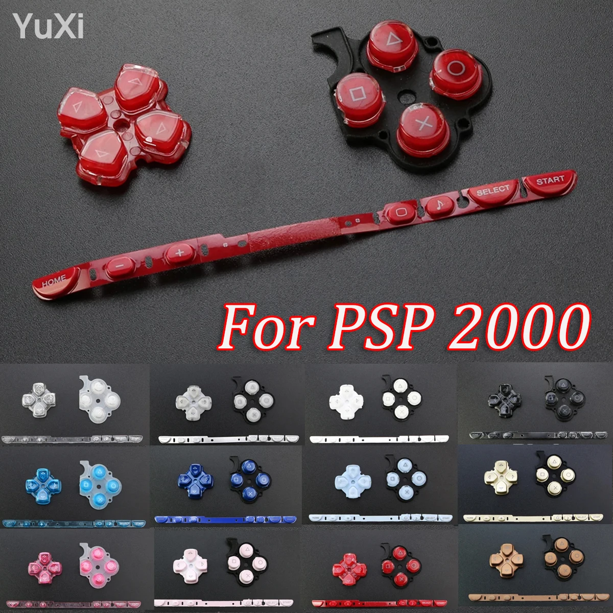 YuXi For PSP 2000 Left Right Button Set Home Start D-pad Direction Volume Button Key For PSP2000  Game Controller Replacement