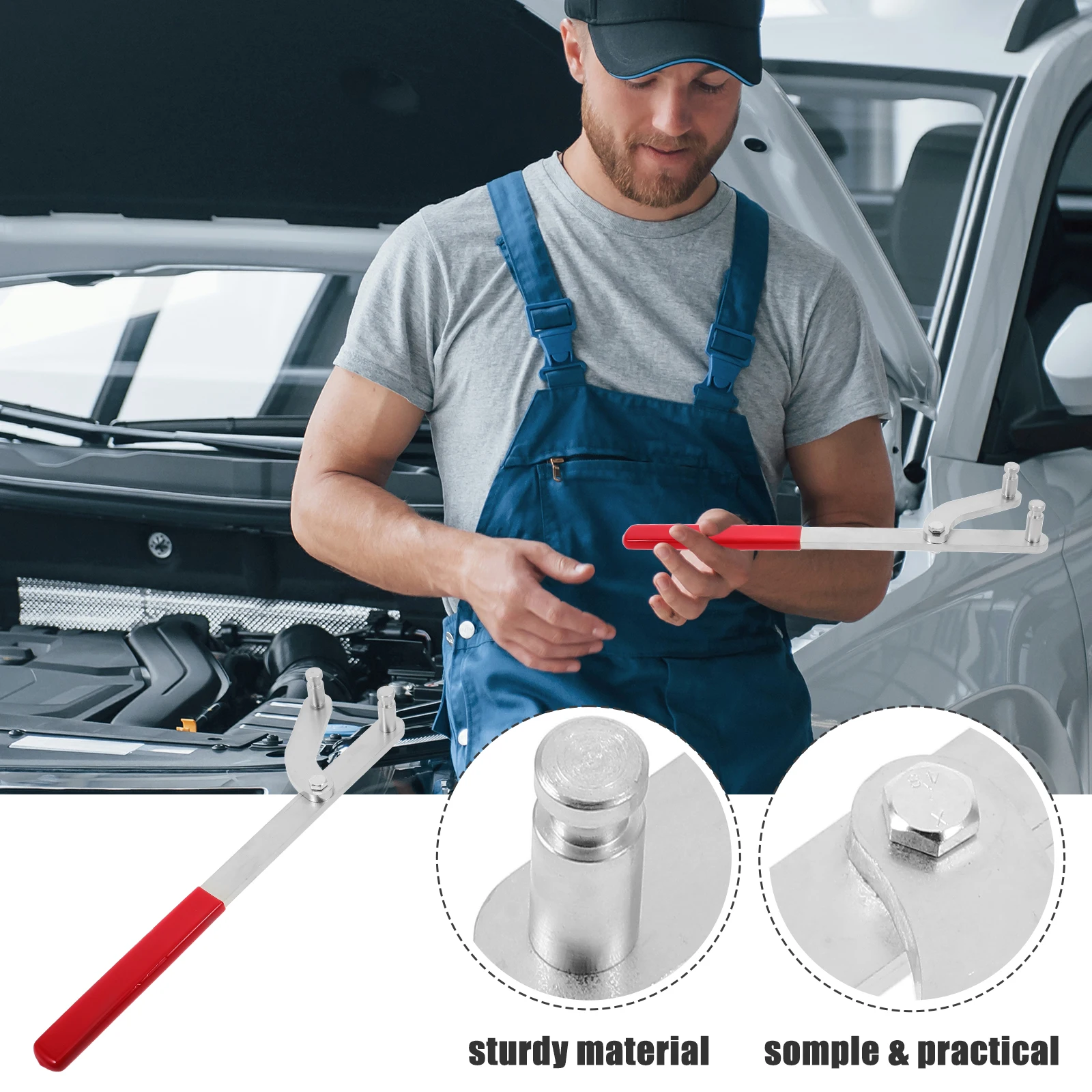 범용 캠샤프트 렌치 도구 견고한 자동차 풀리 홀더 캠샤프트 타이밍 벨트 교체 및 수리 차량용 캠 렌치 도구