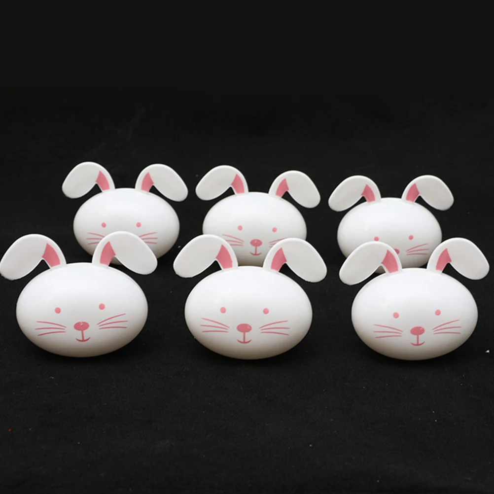 

6 Pcs Rabbit-shaped Gift Boxes Easter Bunny Head Fillable Plastic Decorative Eggs DIY Party Supplies Reusable Empty Ornaments