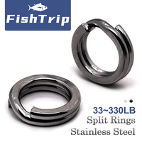 FishTrip Fishing Split Ring Extra Strong Saltwater Stainless Steel Jigging Fishing for Connector Fishing Hokk & Lures