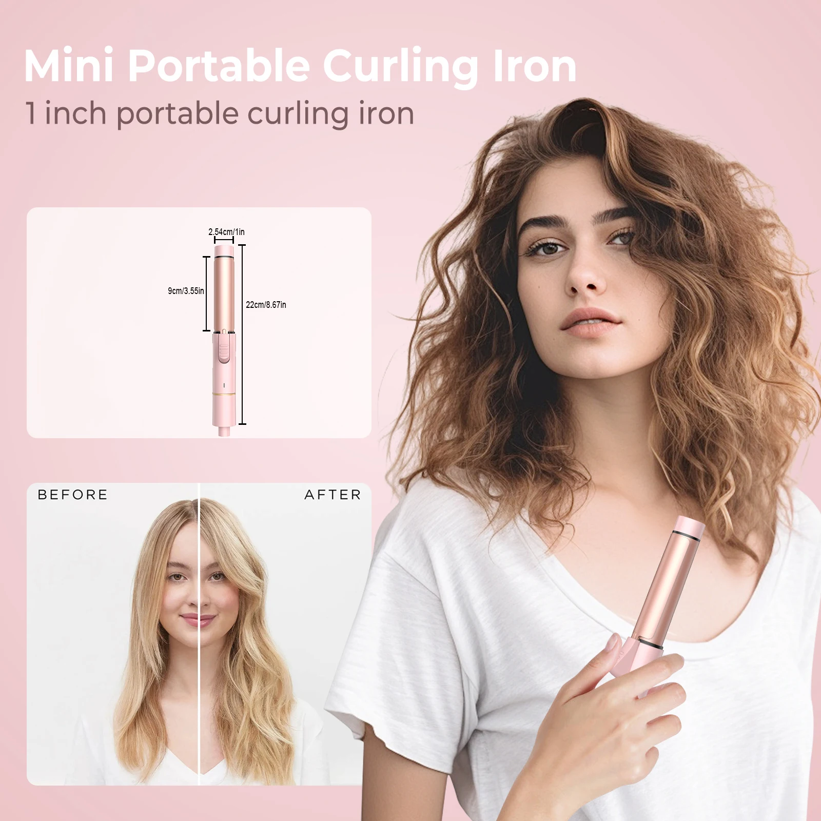 Electric Hair Curler for Women Professional Ceramic Curling Iron Adjustable Temperature Instant Heating Hair Styling Tool