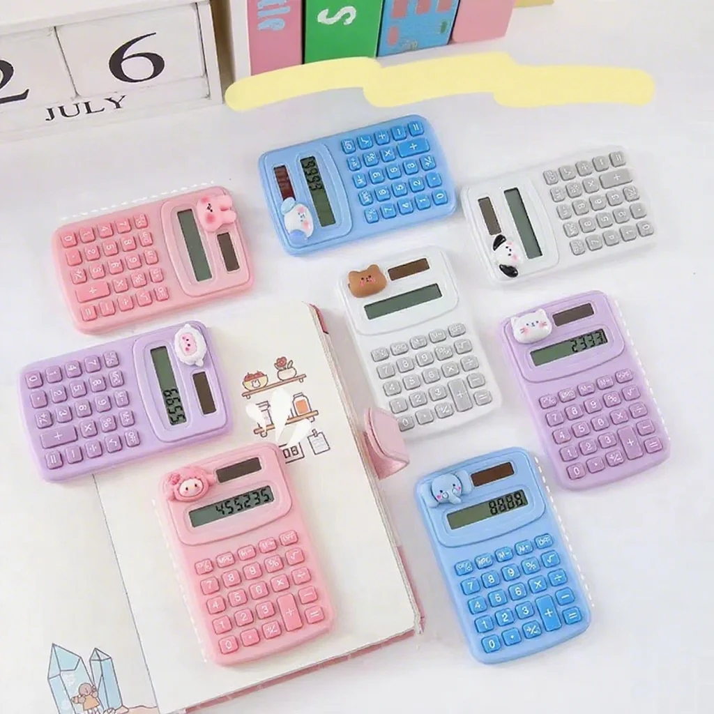 휴대용 미니 귀여운 계산기 만화 자리 계산기 학생 사무실 학교 용품 편지지