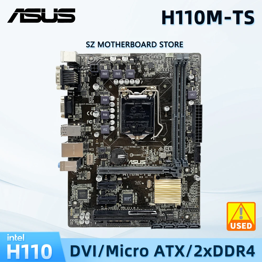 ASUS H110M-TS Motherboard Intel H110 LGA 1151 DDR4 32GB support i5-6500 7100 6300 6100 7700 7500 cpu Micro ATX