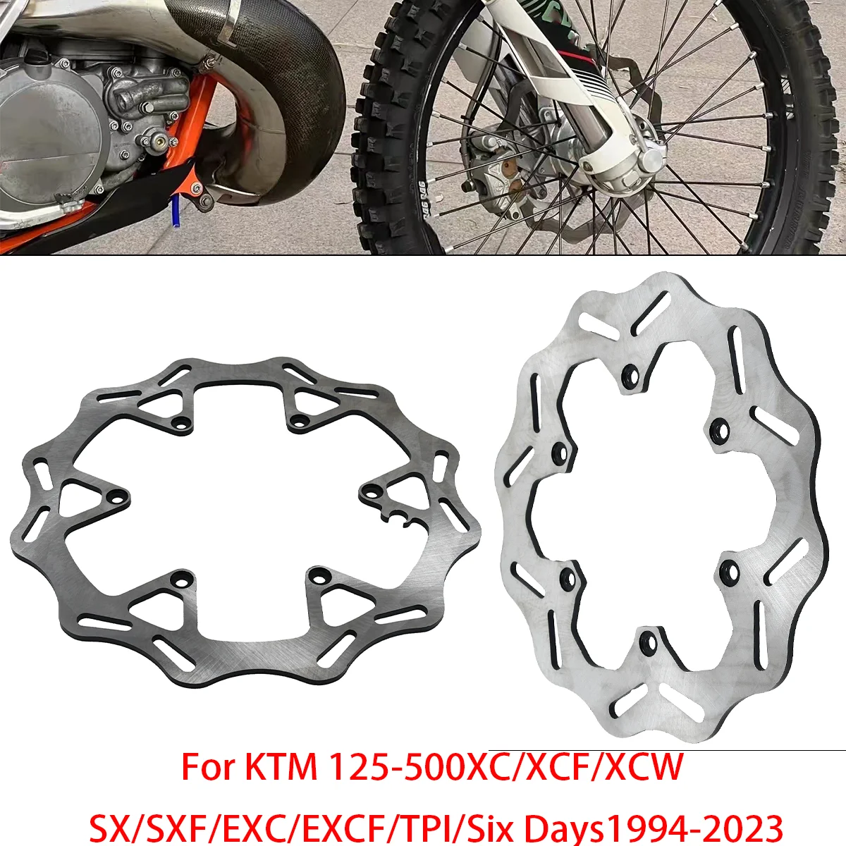 

High quality and durable Original Size Brake Disc 260mm Front 220mm Rear For KTM EXC EXCF Husqvarna TE FE Off Road Motorcycle