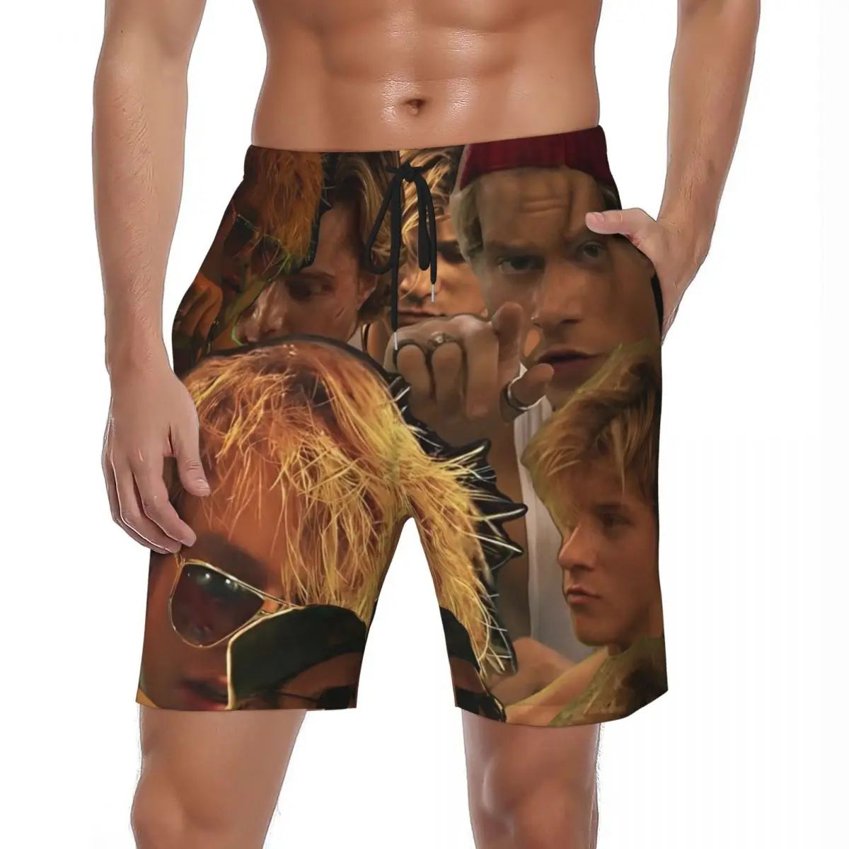 

Jj Maybank Board Shorts Summer Rudy Pankow Photo Collage Casual Beach Short Pants Men Surfing Quick Dry Pattern Swim Trunks