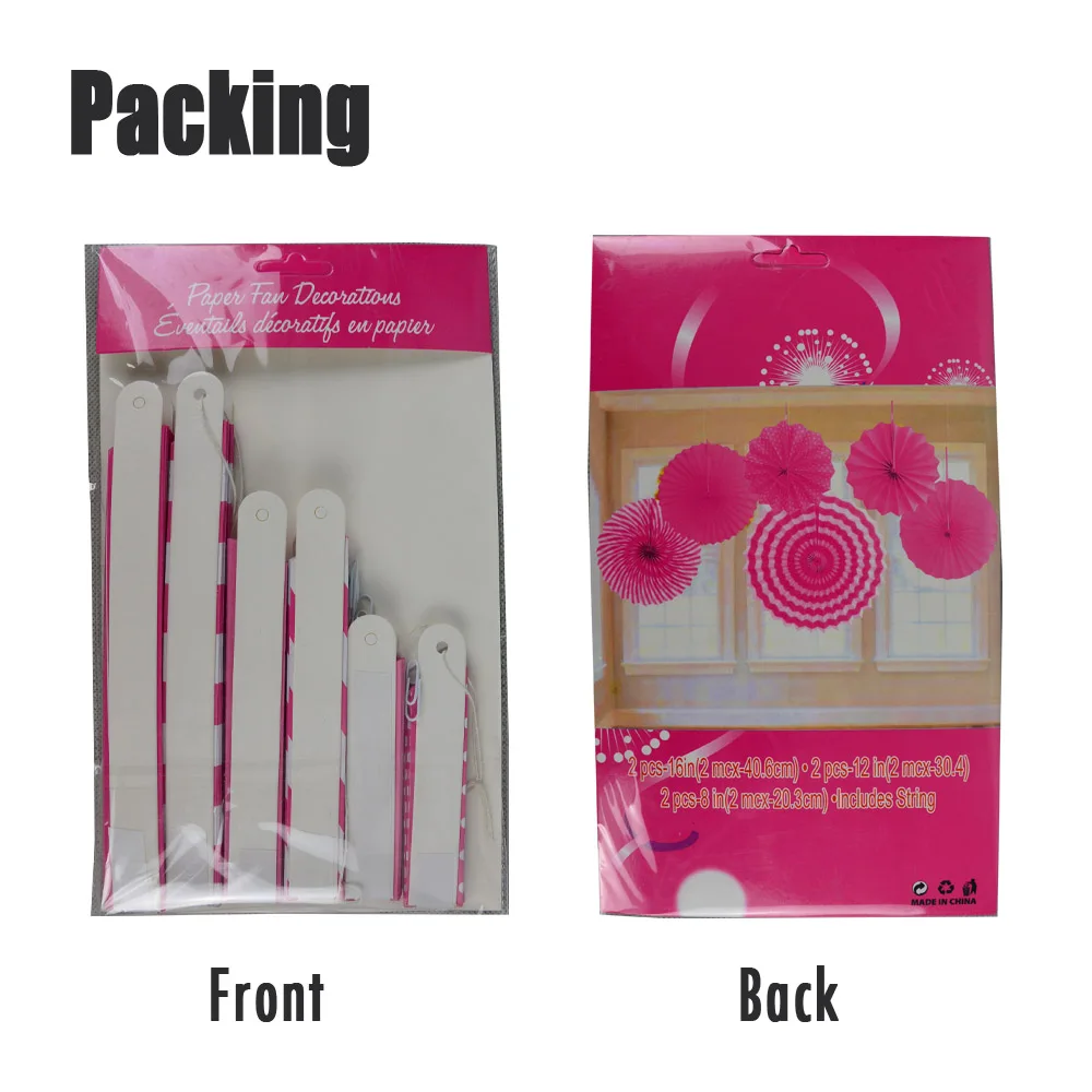 DIY-Set mit gemischten Faltfächerchen aus Papier und Pompons in Rosa-Orange für Hochzeiten, Partys, Kinder, Mädchen, Bat Mitzvah-Dekoration – Detail 3