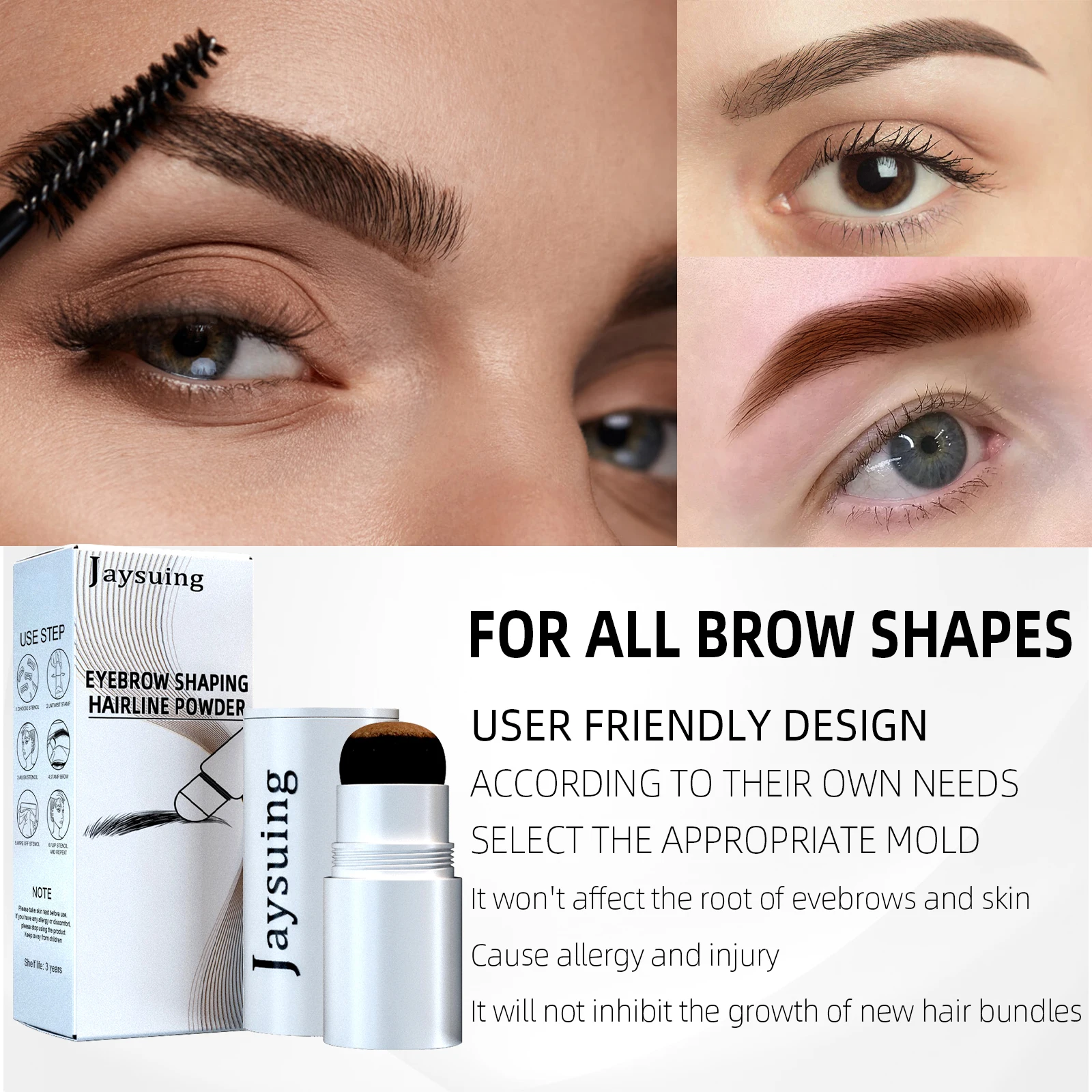 ชุด Professional Eyebrow Powder Stamp Shaping Kit แปรงแต่งหน้าดินสอเขียนคิ้วดินสอเขียนคิ้ว Eyebrow Template