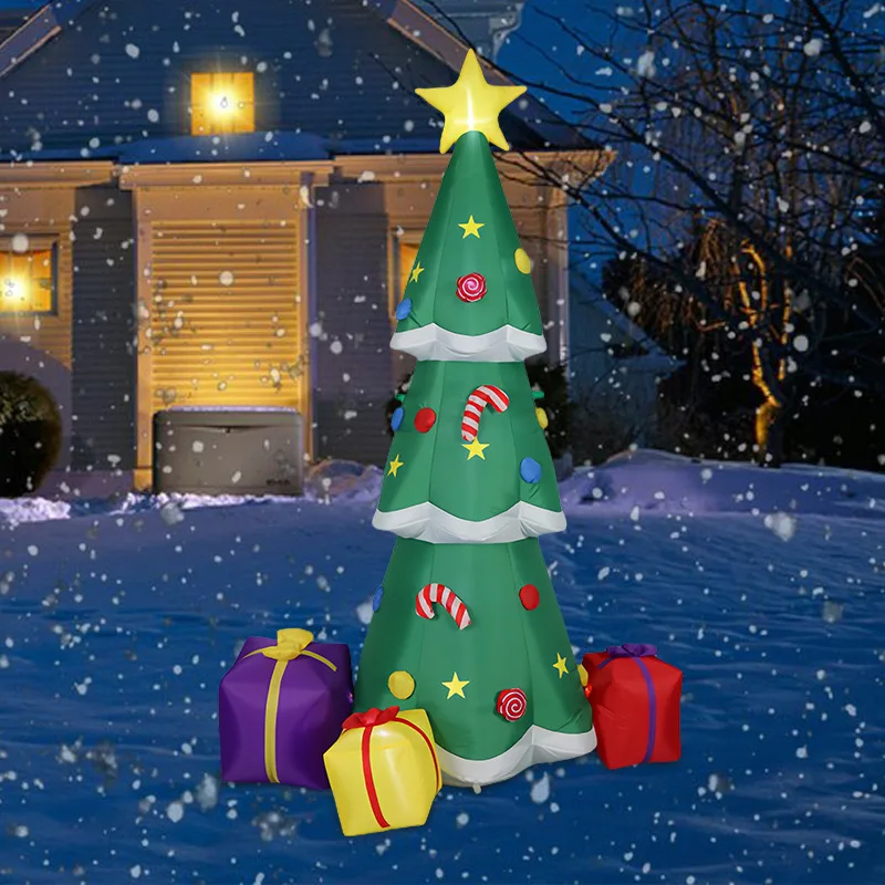 

Cross-border Christmas outdoor courtyard decoration gift box Christmas tree inflatable air mold LED luminous party ornament