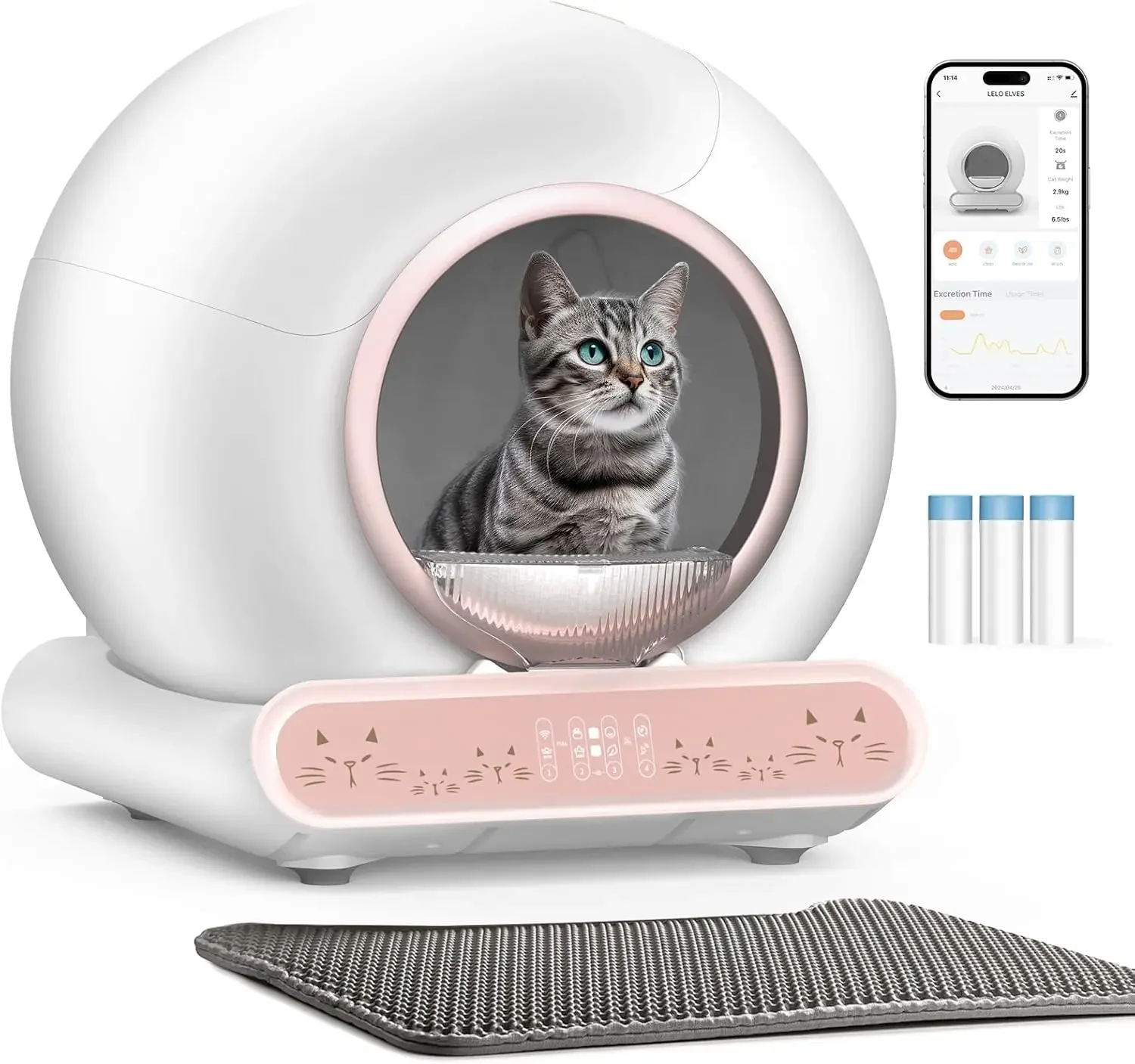 

Newest Design 65L Large Capacity Smart Cat Litter Box Automatic Cat Toilet