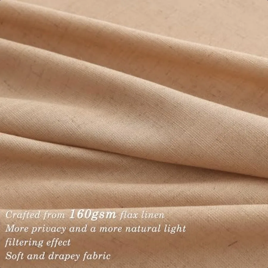 الجمل الكتان الستائر 84 بوصة طول 2 لوحات لغرفة المعيشة غرفة نوم ضوء تصفية شير الستائر 84 بوصة مزرعة حديثة #3