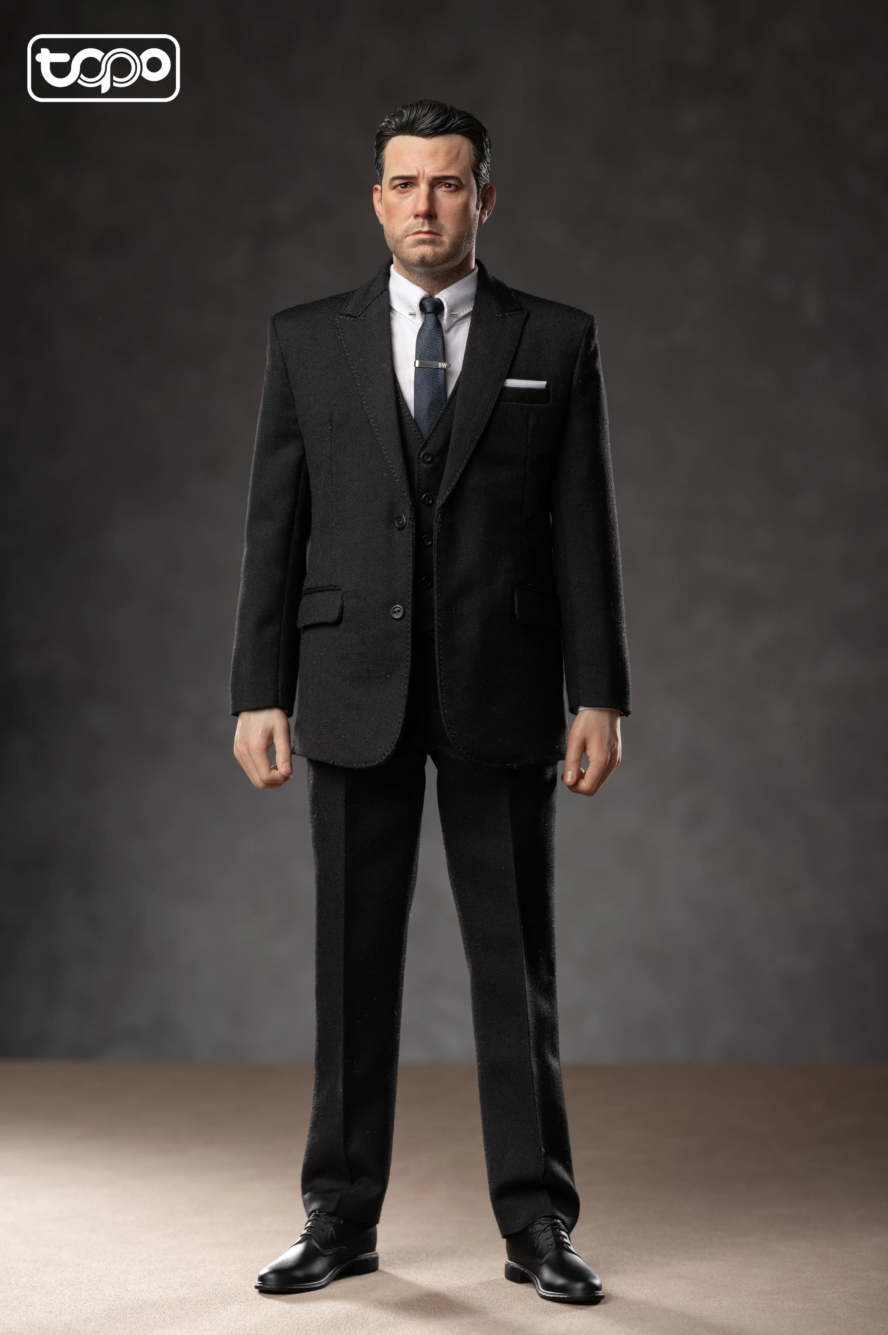 TOPO TP005 TP006 1/6 Male Ben Affleck Suit Black Overcoat Leather Shoes Set Model Accessories Fit 12\'\' Action Figure In Stock