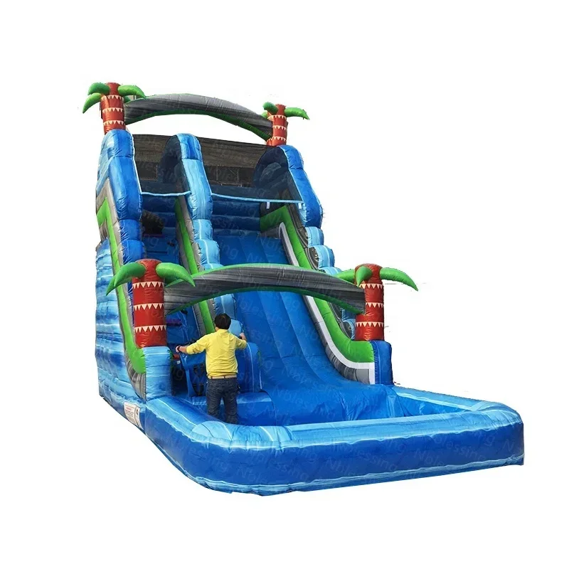 Dual Lanes Slide  Inflatable Inflatable Water Slides Cheap  Water  Bouncy Castle Slide Bounce