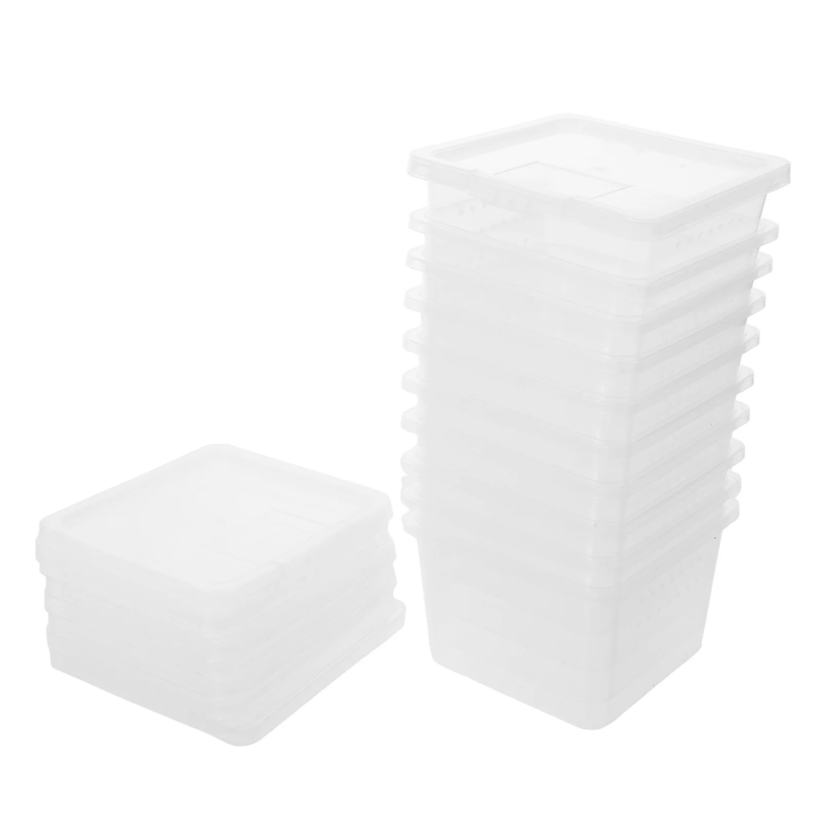 

10pcs Reptile Terrarium: Turtle Breeding Box With Sunbathing Space For Lizards Geckos Spiders Snails Frog Enclosure Insect Cage