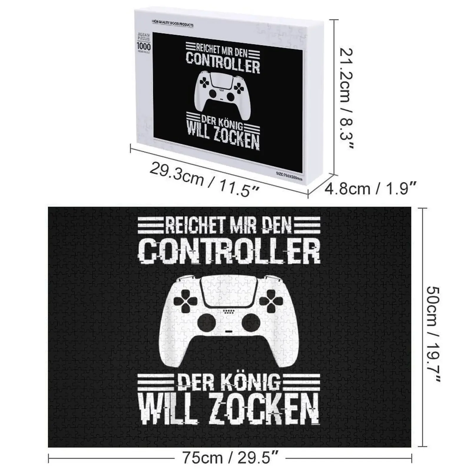 Zocken Reichet mir den Controlador K?nig PS5 Konsole Gamer Quebra-cabeça Nome de madeira Criança personalizada com quebra-cabeça de foto personalizada