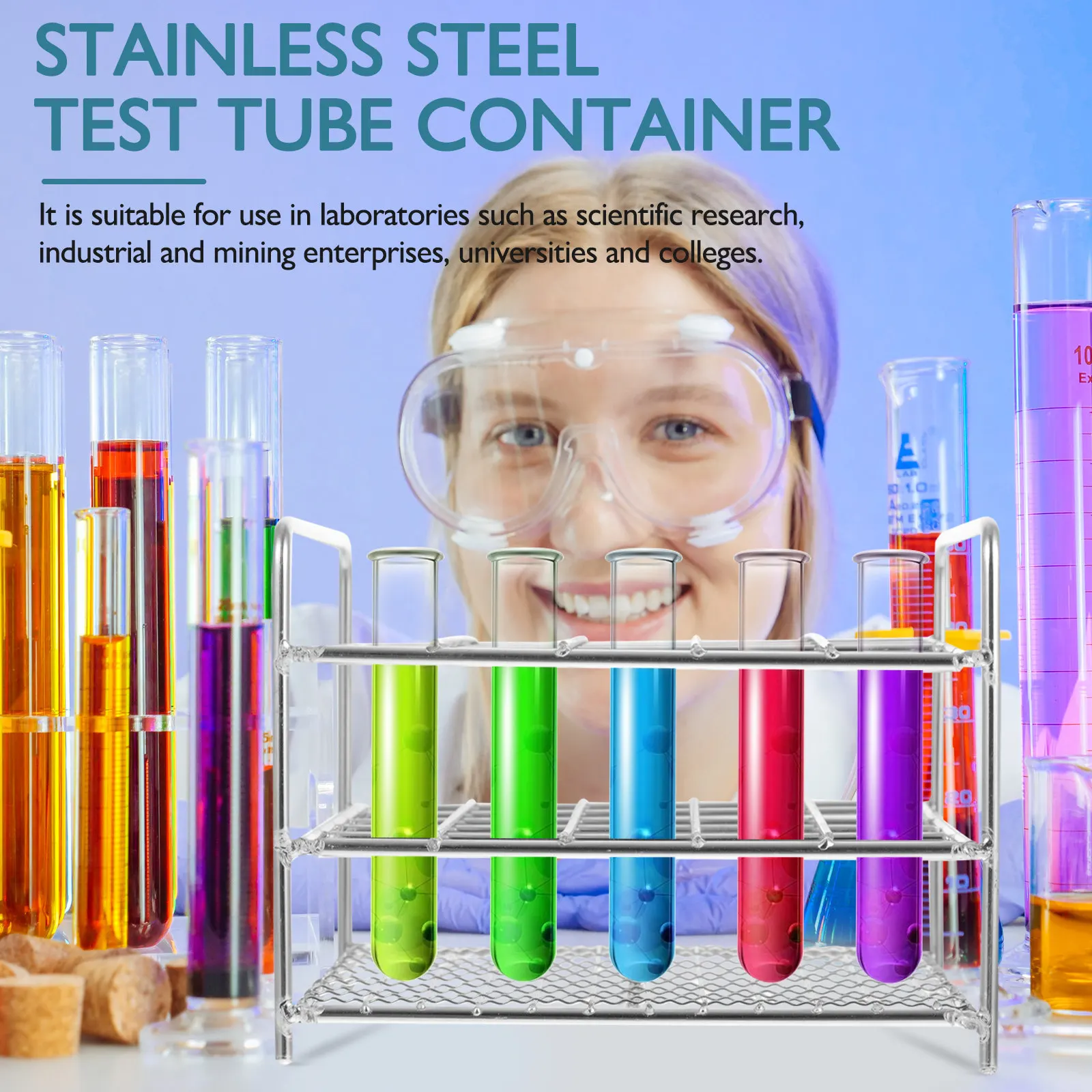 1pc Stainless Steel Test Tube Rack 25 Holes Three-Tier Lab Stand For Laboratory Scientific Research Industrial Mining Colleges view 5