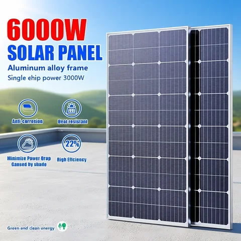 6000W/3000W High-Power Solar Panel Kit, Suitable for Outdoor Activities and Homes Camping and RV Off Grid Living