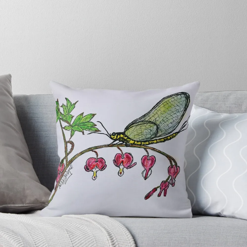 

Mayfly Bleeding Hearts Throw Pillow Decorative pillowcase luxury decor pillow