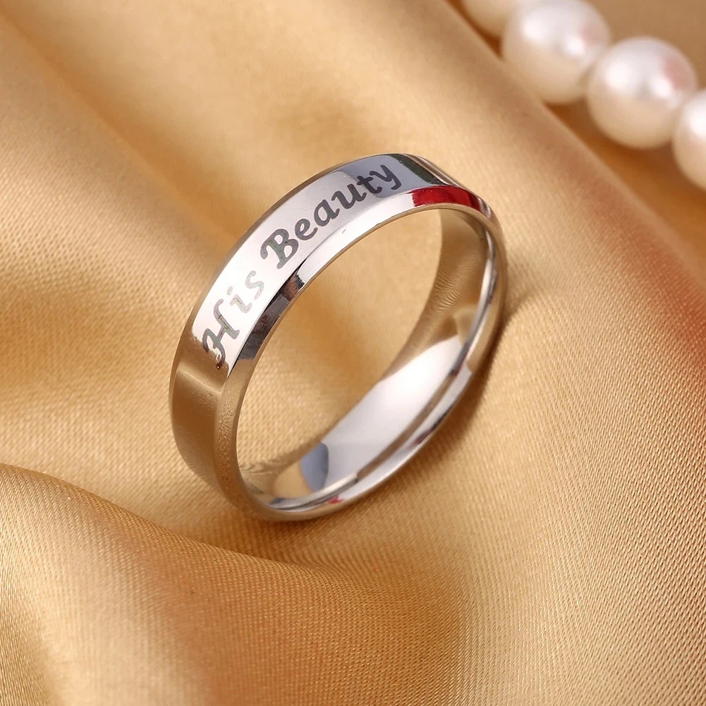 

Engraved Text Couple Rings Fashion Personalized Rings Special Occasion