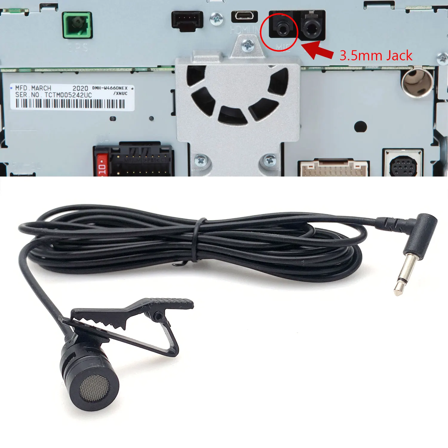 Micrófono Bluetooth externo manos libres para Radio de coche de 3,5mm para navegación Android Pioneer/KENWOOD/Sony/JVC/Alpine