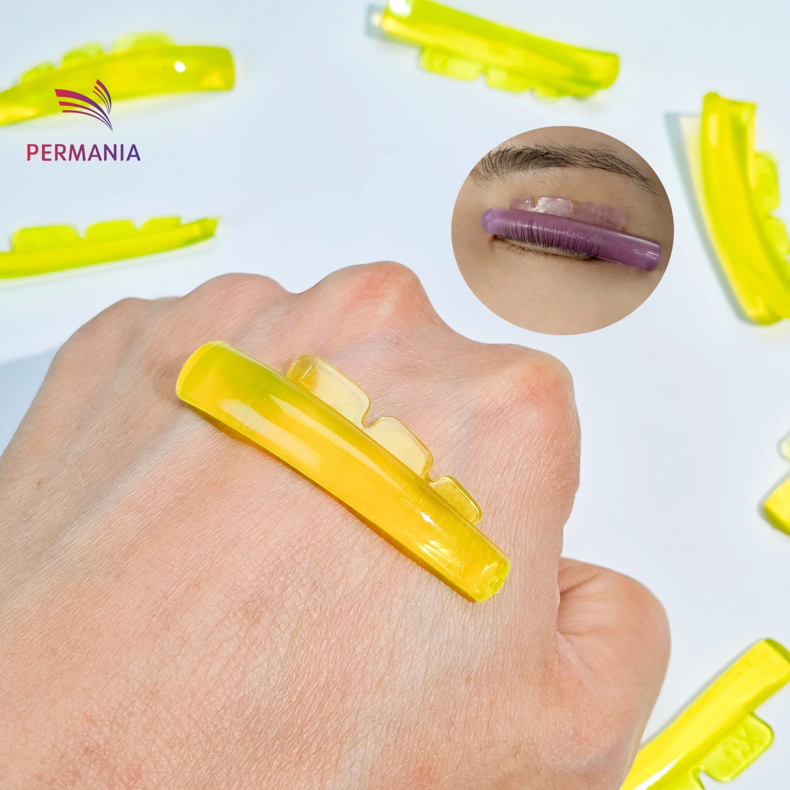 PERMANIA 5 Paar U Curl Silikon Wimpern Dauerwelle Pads Klebrige Wimpern Stangen Schild Heben 3D Wimpern Curler Zubehör Make-Up-Tool