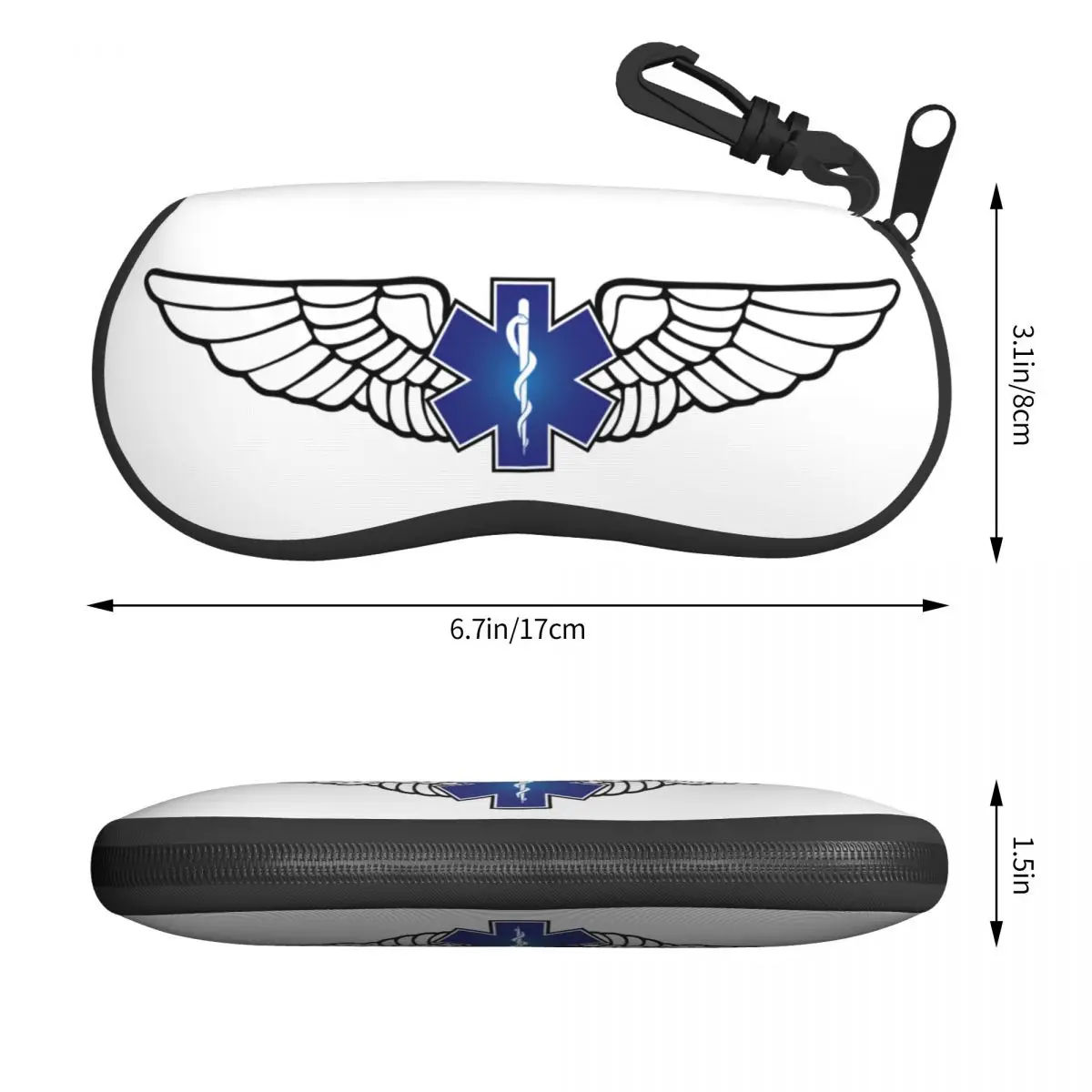 Custom Emt Star Of Life Flight Wings Shell Eyeglasses Case Women Men Cute Paramedic Medical Glasses Case Sunglasses Box Pouch